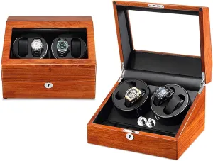Extra 6 deposit swiftness thresher patient Watch Storages with 5 Rotation Mode Setting, fit Man Women Automatic Watch 4 Watch Winder Black with 