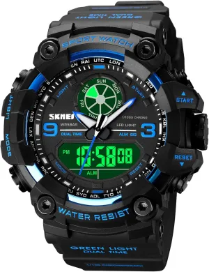 extra combine Watches reloj PASOY Men's Digital Outdoor Sports Watch Military Army 2 Time Multifunction Stopwatch Backlight Swim Waterproof Rubber Camouflage 