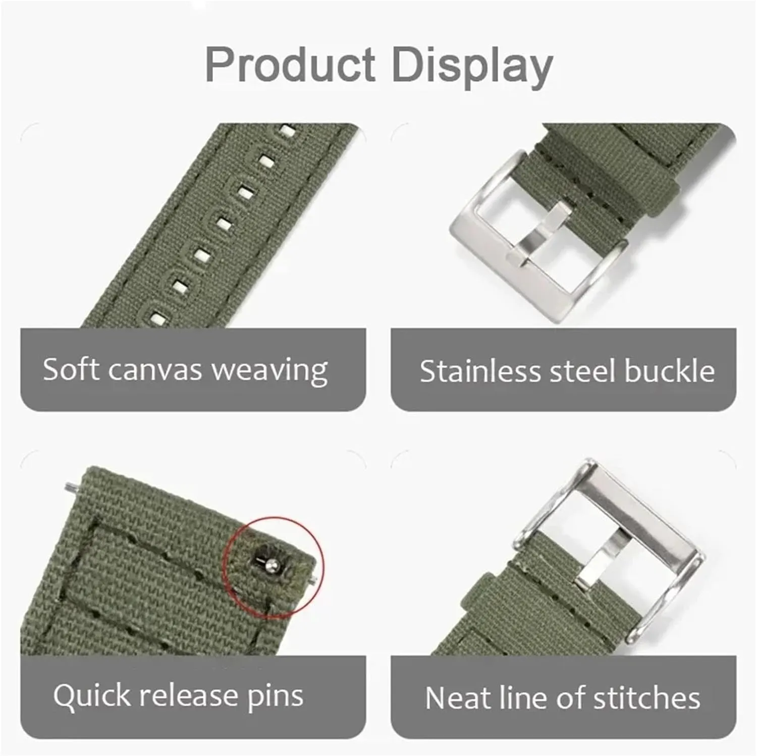 extreme modify Bracelet Men Women Universal Strap Canvas Watch Band 18mm 20mm 22mm Sport Quick Release Replacement 