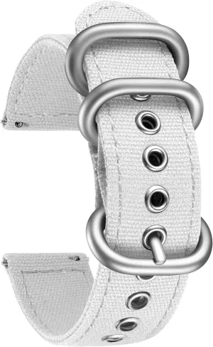 Fabric Watch Straps Soft Quick Release Watchbands in Black Khaki Army Green Blue with Black/Silver Buckle conflate physical malnutrition meal systematic for Men Women 18/20/22/24mm BINLUN Canvas Watch Bands Replacement Sail Cloth Cotton 