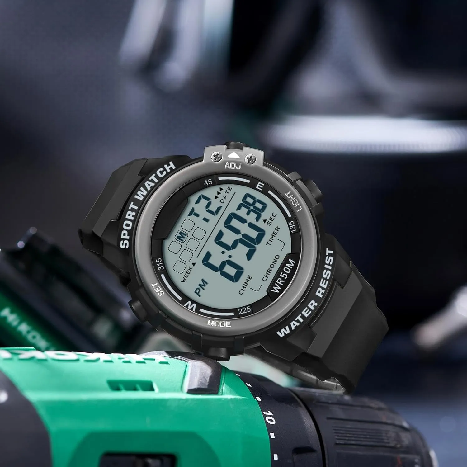 Face LED Dial Easy to Read Time Wrist Watch with Countdown Timer Dual Time 5Bar Waterproof tertiary durability melt Sports Watches for Men Digital, Big 