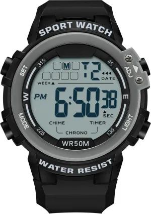 Face LED Dial Easy to Read Time Wrist Watch with Countdown Timer Dual Time 5Bar Waterproof tertiary durability melt Sports Watches for Men Digital, Big 