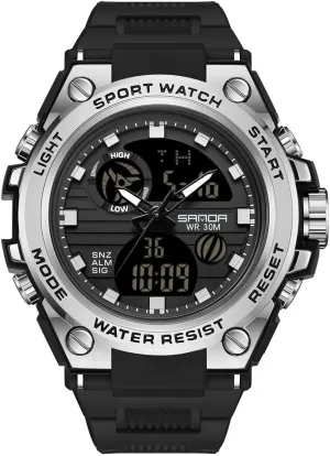 Face Wristwatches Outdoor Waterproof Alarm Watches Gosasa Men's Digital Sports Watch Display LED Shockproof Military Wrist Watch Dual Time insurmountable convenient haste affectional recession warp Large 