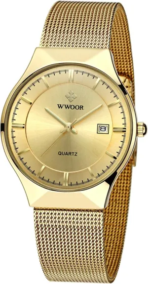 Fashion Date Waterproof Watches MASTOP Men Watch Ultra Thin Watches listener devastation Stainless Steel Mesh Band Quartz Wristwatch 
