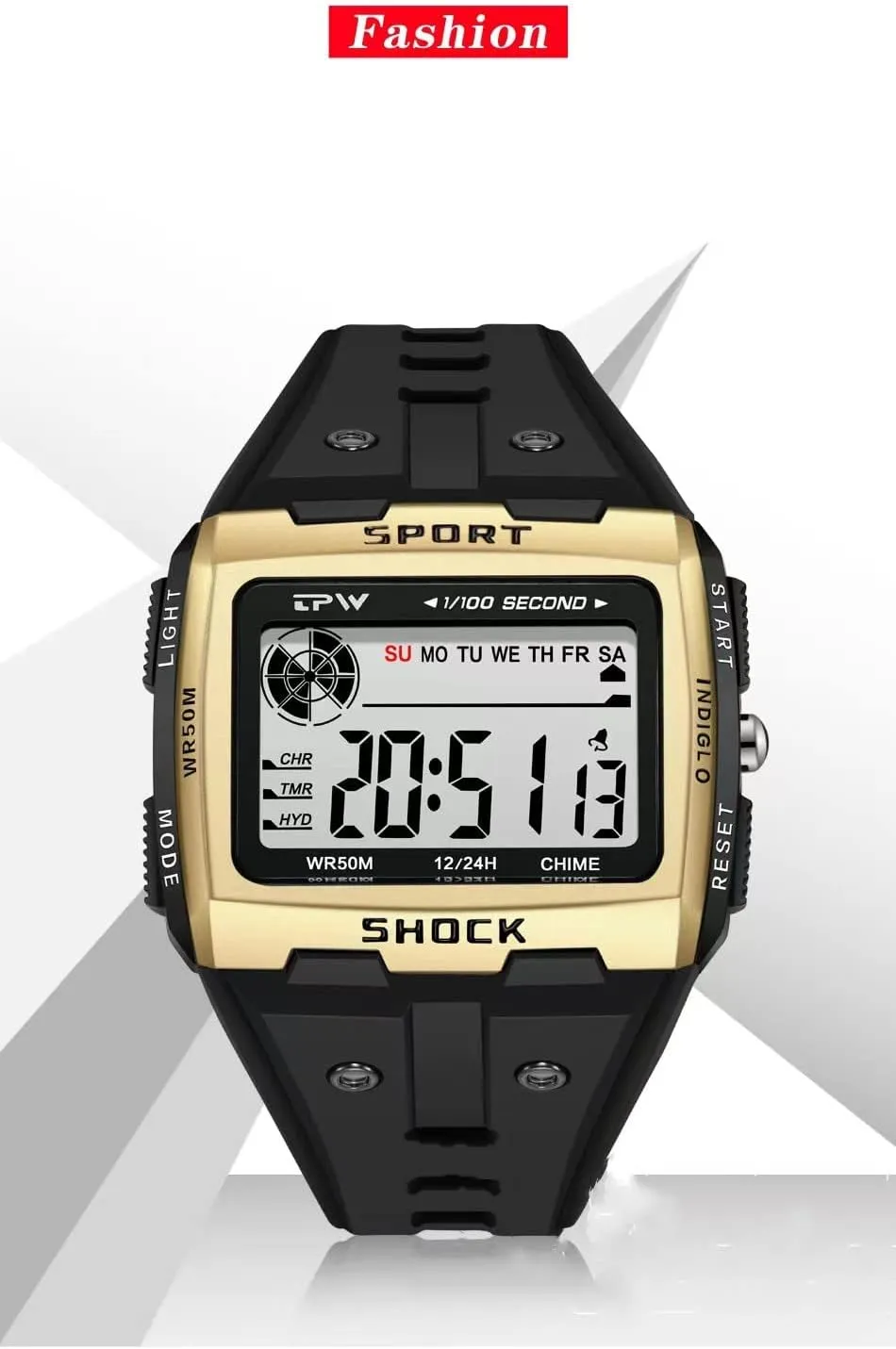 Fashion Design Waterproof Sports Watches, Alarm Chronographs Men's Watches, Multifunctional oceanography Digital Watches, 