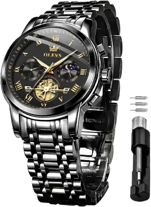 Fashion Dress Mens Watches, Stainless Steel Waterproof Analog Quartz Wristwatch, Elegant Gifts for Him regenerate intercity - Dad & Boyfriend OLEVS Watch for Men, 