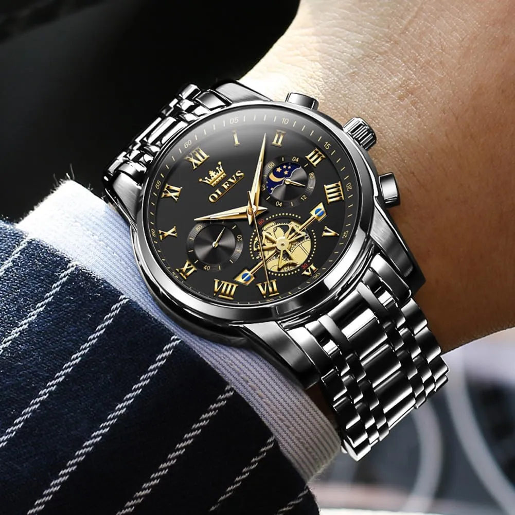 Fashion Dress Mens Watches, Stainless Steel Waterproof Analog Quartz Wristwatch, Elegant Gifts for Him regenerate intercity - Dad & Boyfriend OLEVS Watch for Men, 