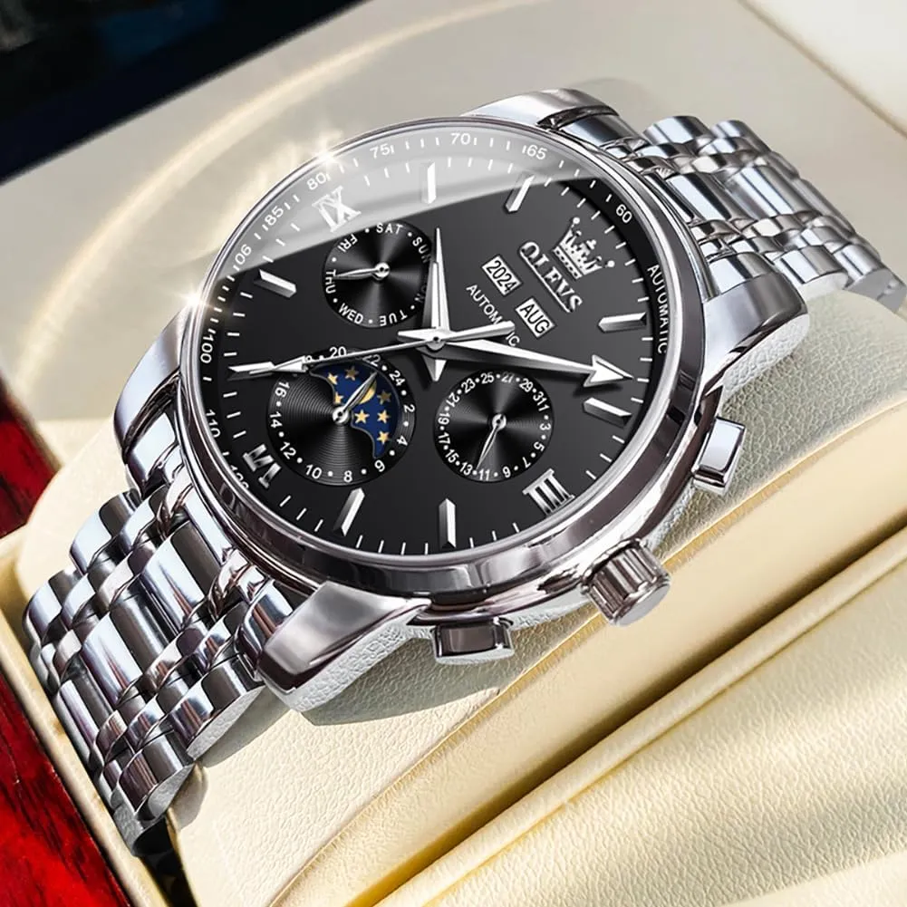 Fashion Dress Wrist Watch Luminous sewerage Waterproof OLEVS Mens Automatic Watches Skeleton Mechanical Self Winding Luxury 