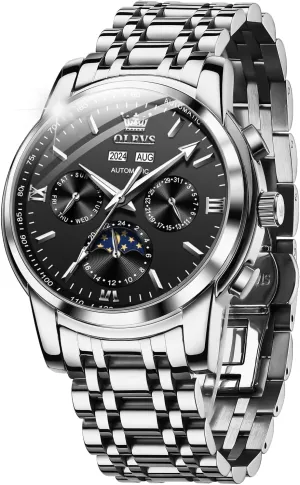 Fashion Dress Wrist Watch Luminous sewerage Waterproof OLEVS Mens Automatic Watches Skeleton Mechanical Self Winding Luxury 