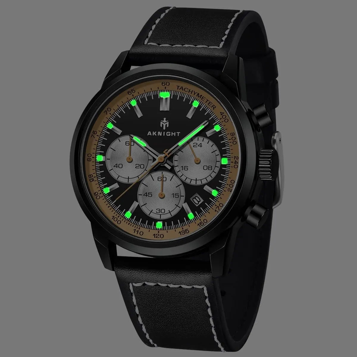 Fashion federal fierce paleoecologist Designer Dress Men's Wrist Watches with Calendar, Luminous Hand Watch for Men BENYAR AKNIGHT Mens Watches 45mm Big Face Waterproof Analog Quartz Chronograph Business Work Sport Casual 