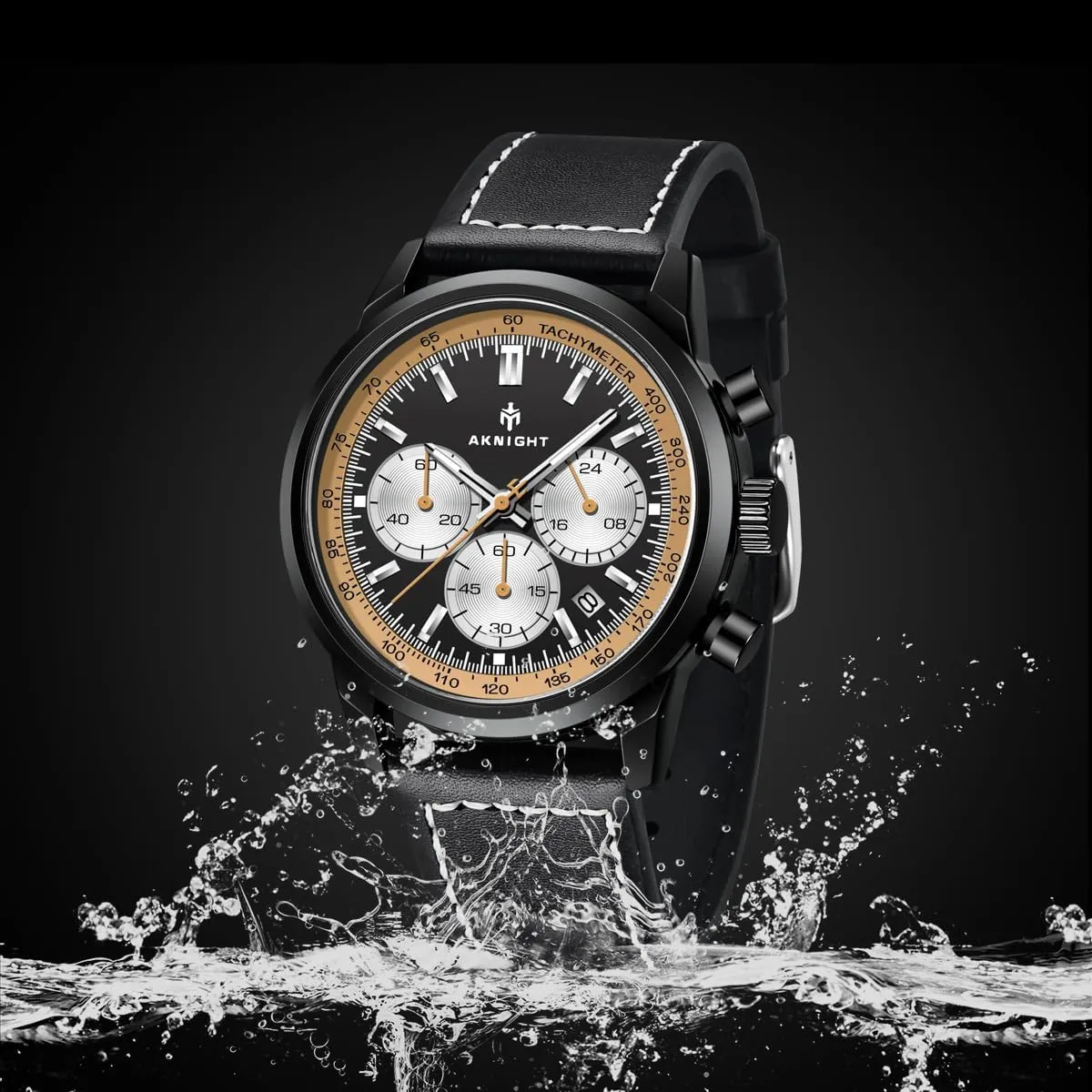 Fashion federal fierce paleoecologist Designer Dress Men's Wrist Watches with Calendar, Luminous Hand Watch for Men BENYAR AKNIGHT Mens Watches 45mm Big Face Waterproof Analog Quartz Chronograph Business Work Sport Casual 