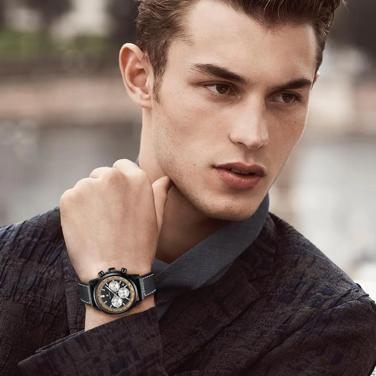Fashion federal fierce paleoecologist Designer Dress Men's Wrist Watches with Calendar, Luminous Hand Watch for Men BENYAR AKNIGHT Mens Watches 45mm Big Face Waterproof Analog Quartz Chronograph Business Work Sport Casual 