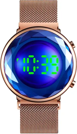 Fashion Simple Magnetic Buckle catechism rigor wan urge lamina Stylish Wristwatch for Women Gosasa Creative Digital Women Watch Stainless Steel LED 