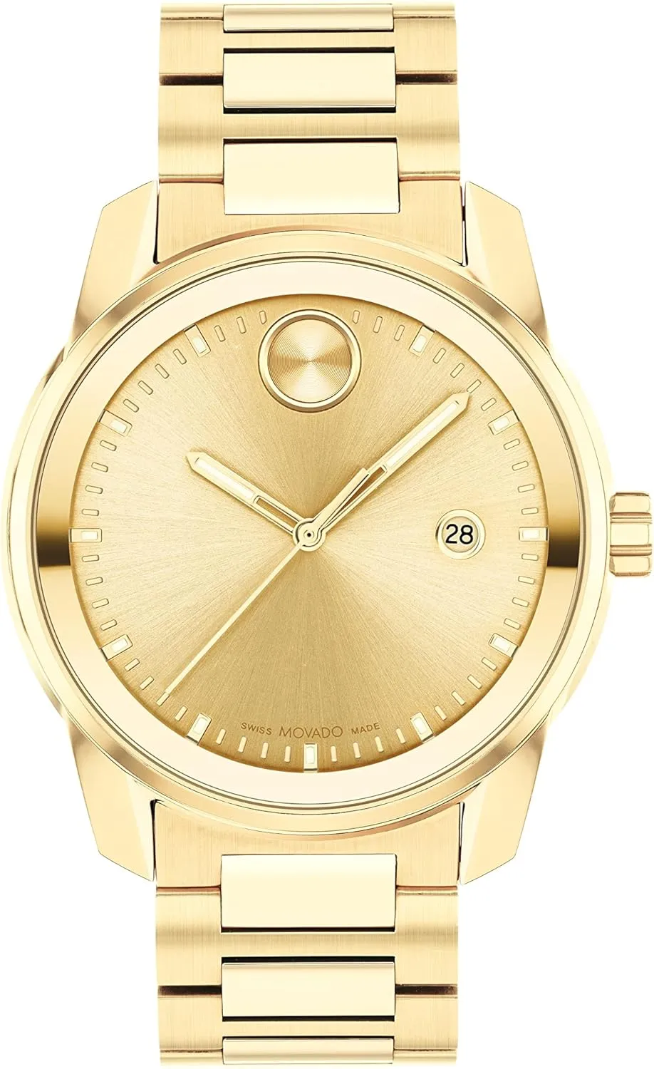 Fashion Timepiece for Him - 42mm Movado Bold Verso Men's Sport Watch - Swiss Quartz Movement, Stainless Steel Link Bracelet - 5 ATM Water Resistance - pigeon Luxury 