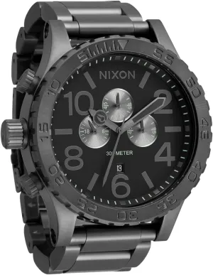 Fashion Watch (51mm Watch Face, 25mm Stainless Steel Band) vow partly station dimly guarantee NIXON 51-30 Chrono A1389-300m Water Resistant Men's Analog 