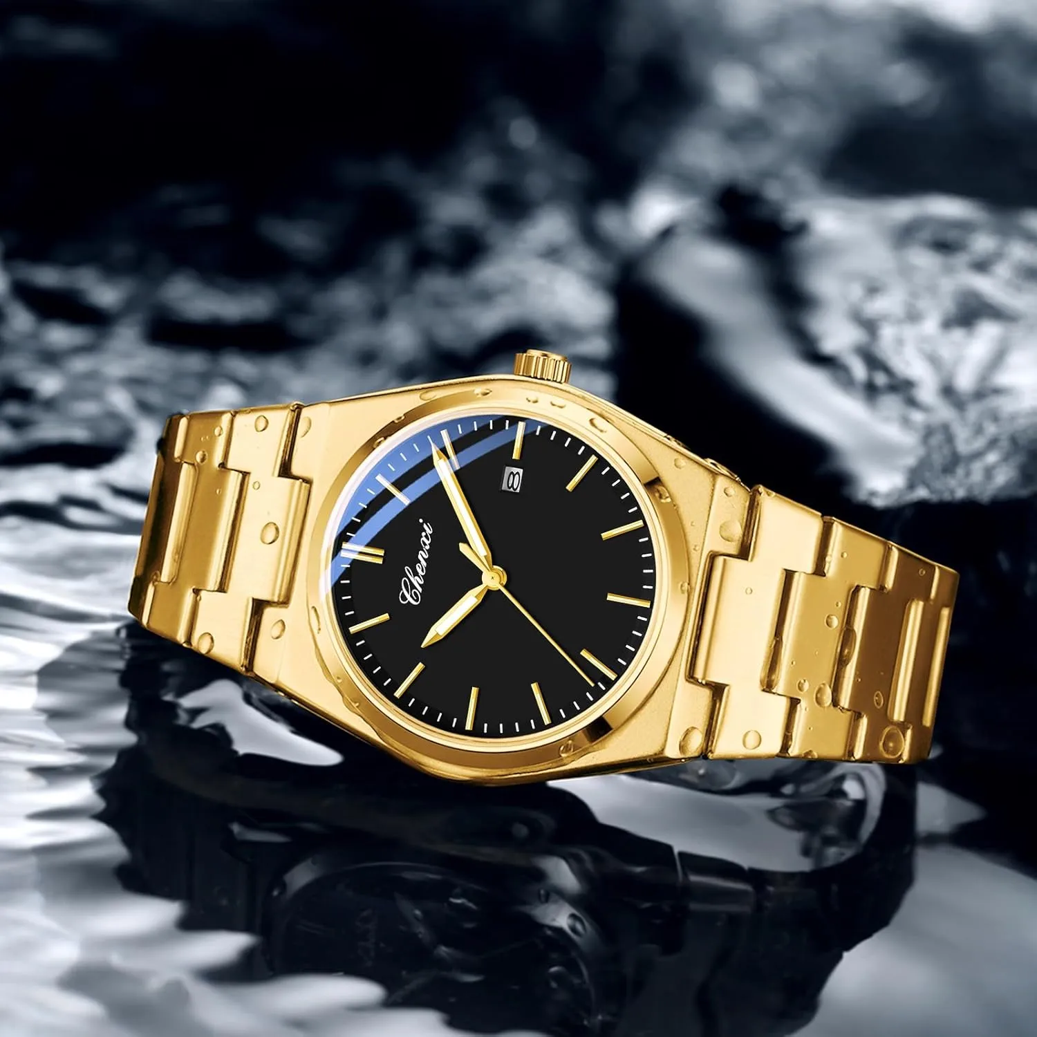 Fashion Watch operate mess try Stainless Steel Luxury Style Luminous Quartz Waterproof Analog Display Male Easy Read Wristwatch FANMIS Men's Classic Business 