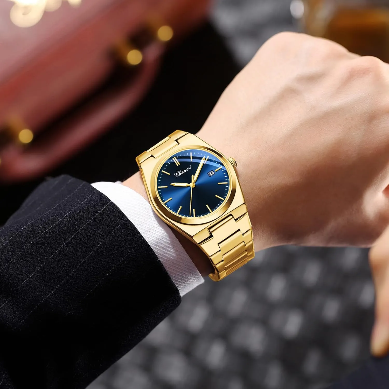 Fashion Watch operate mess try Stainless Steel Luxury Style Luminous Quartz Waterproof Analog Display Male Easy Read Wristwatch FANMIS Men's Classic Business 