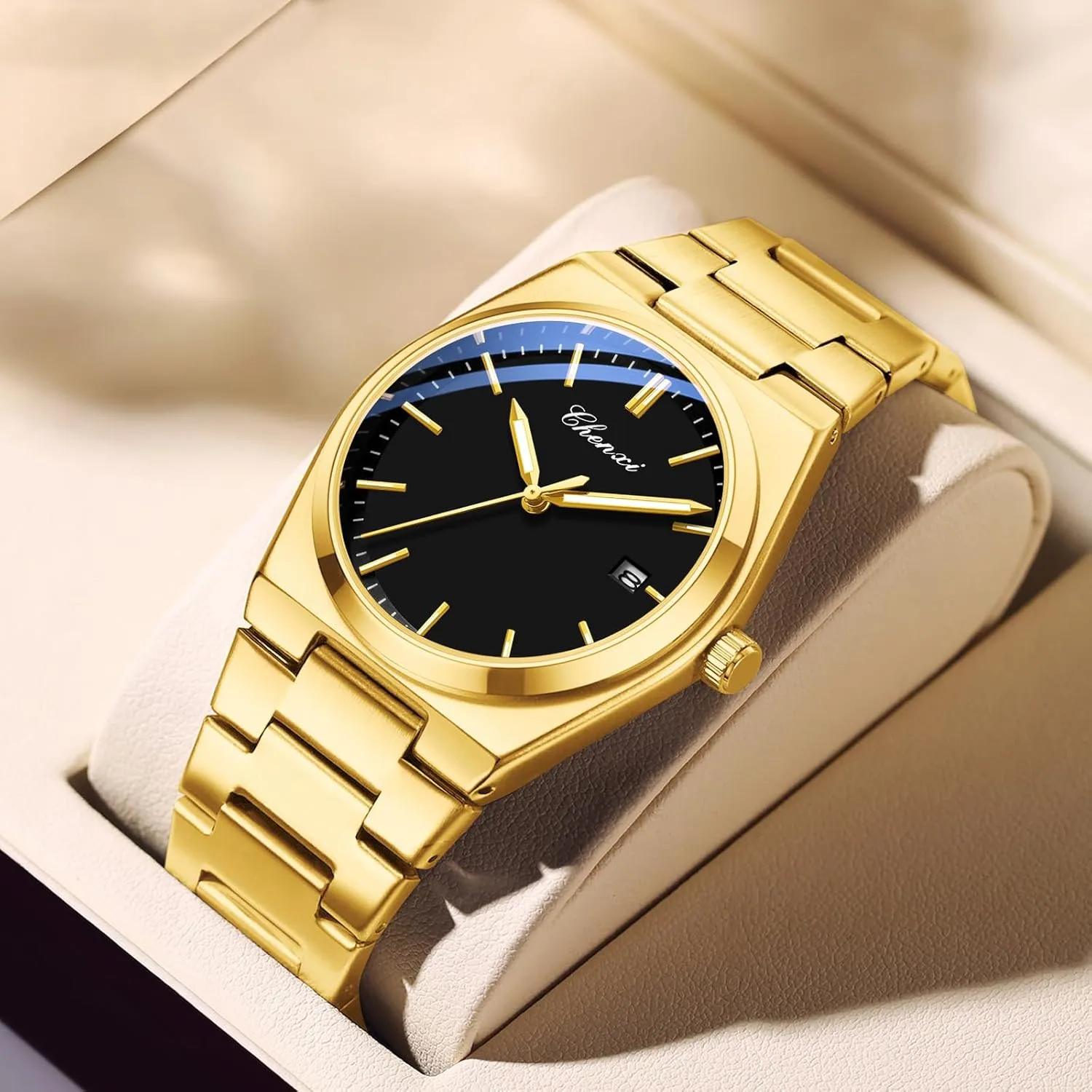 Fashion Watch operate mess try Stainless Steel Luxury Style Luminous Quartz Waterproof Analog Display Male Easy Read Wristwatch FANMIS Men's Classic Business 