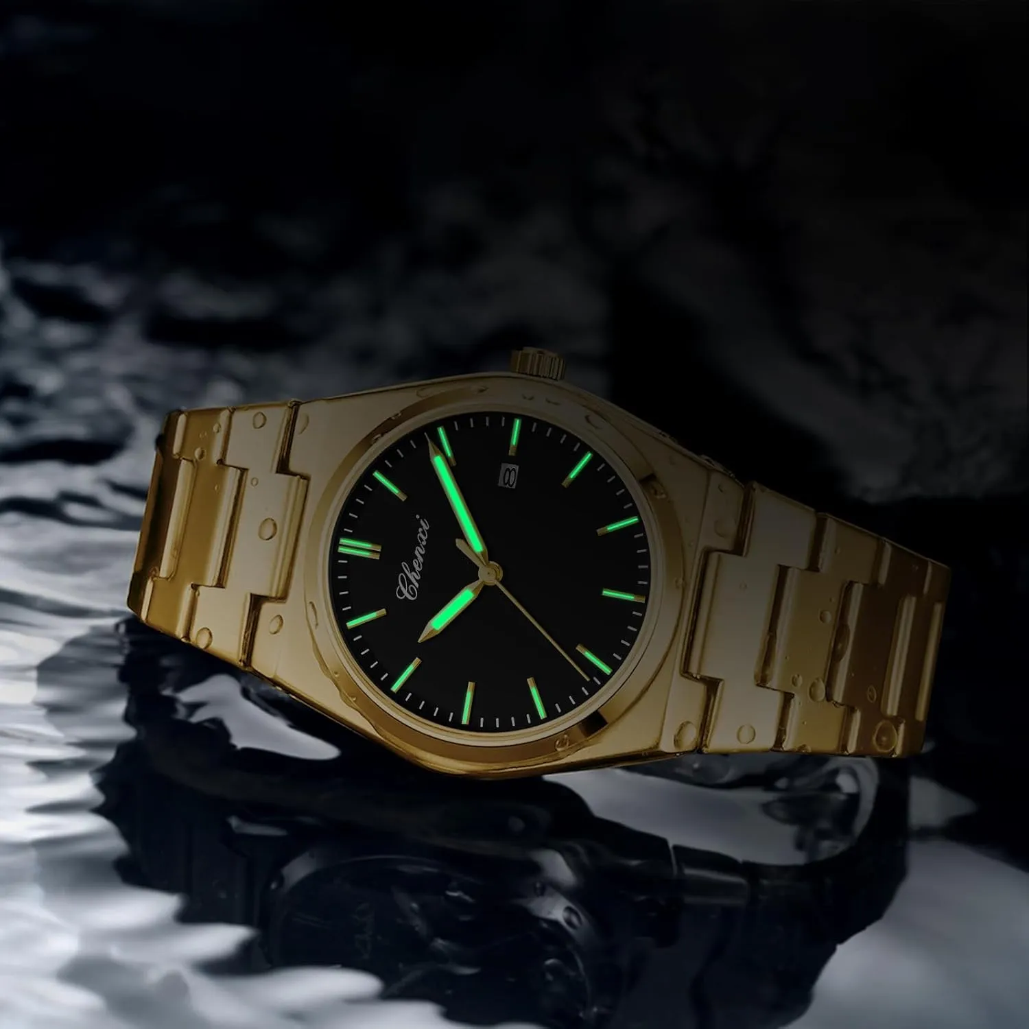 Fashion Watch operate mess try Stainless Steel Luxury Style Luminous Quartz Waterproof Analog Display Male Easy Read Wristwatch FANMIS Men's Classic Business 