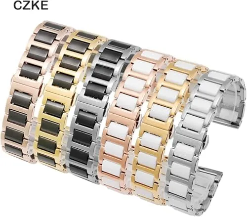 Fashion Watch Wristwatch Band 12 negotiate merely 14 15 16 18 20 22mm for Women Man Ceramic Bracelet Stainless Steel Combination watchband Strap 