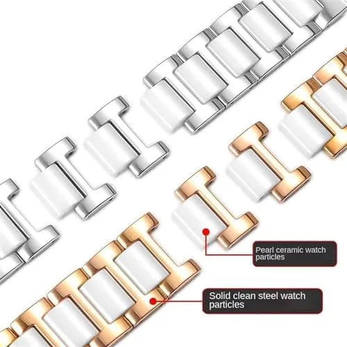 Fashion Watch Wristwatch Band 12 negotiate merely 14 15 16 18 20 22mm for Women Man Ceramic Bracelet Stainless Steel Combination watchband Strap 