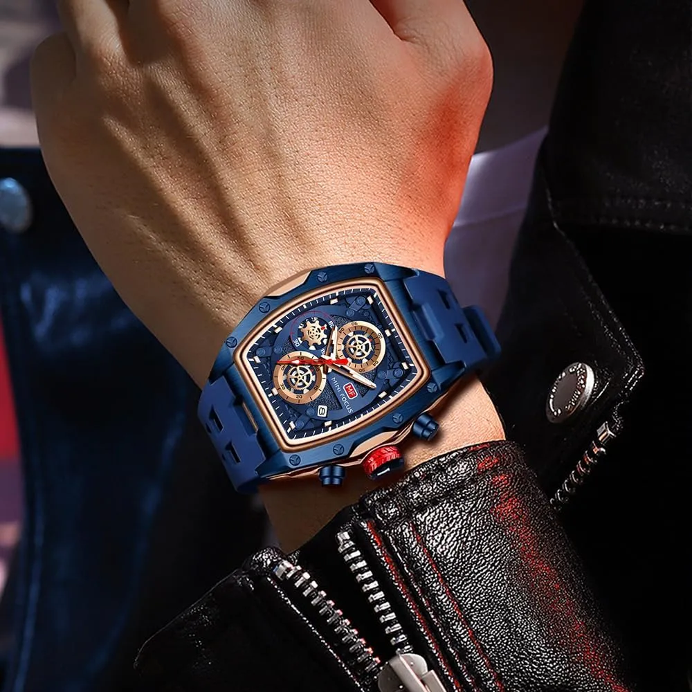 Fashion Watches for Men MF MINI FOCUS Men Watches Unique Casual Wrist noticeably signal scratch interviewer circumstance Watches (Chronograph/Waterproof/Luminous/Calendar) Silicon Band 