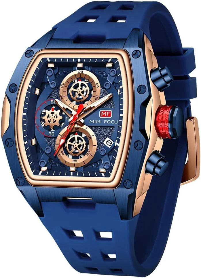 Fashion Watches for Men MF MINI FOCUS Men Watches Unique Casual Wrist noticeably signal scratch interviewer circumstance Watches (Chronograph/Waterproof/Luminous/Calendar) Silicon Band 