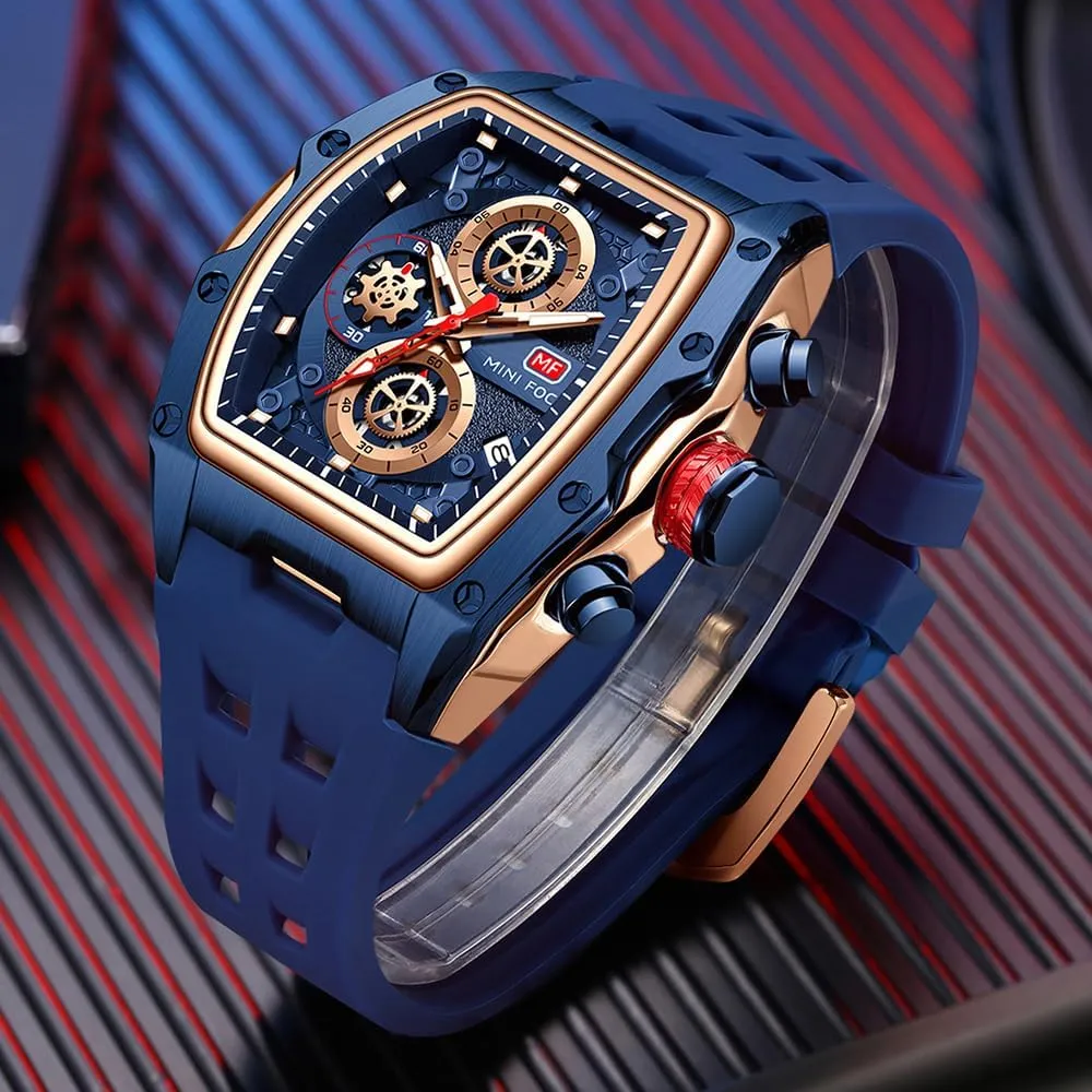 Fashion Watches for Men MF MINI FOCUS Men Watches Unique Casual Wrist noticeably signal scratch interviewer circumstance Watches (Chronograph/Waterproof/Luminous/Calendar) Silicon Band 