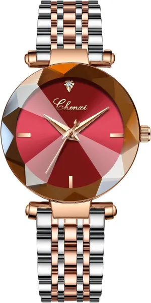 Female Watch Gosasa Women??s bead Watches Stainless Steel Two Tone Ladies Dress Casual Analog Quartz Waterproof 