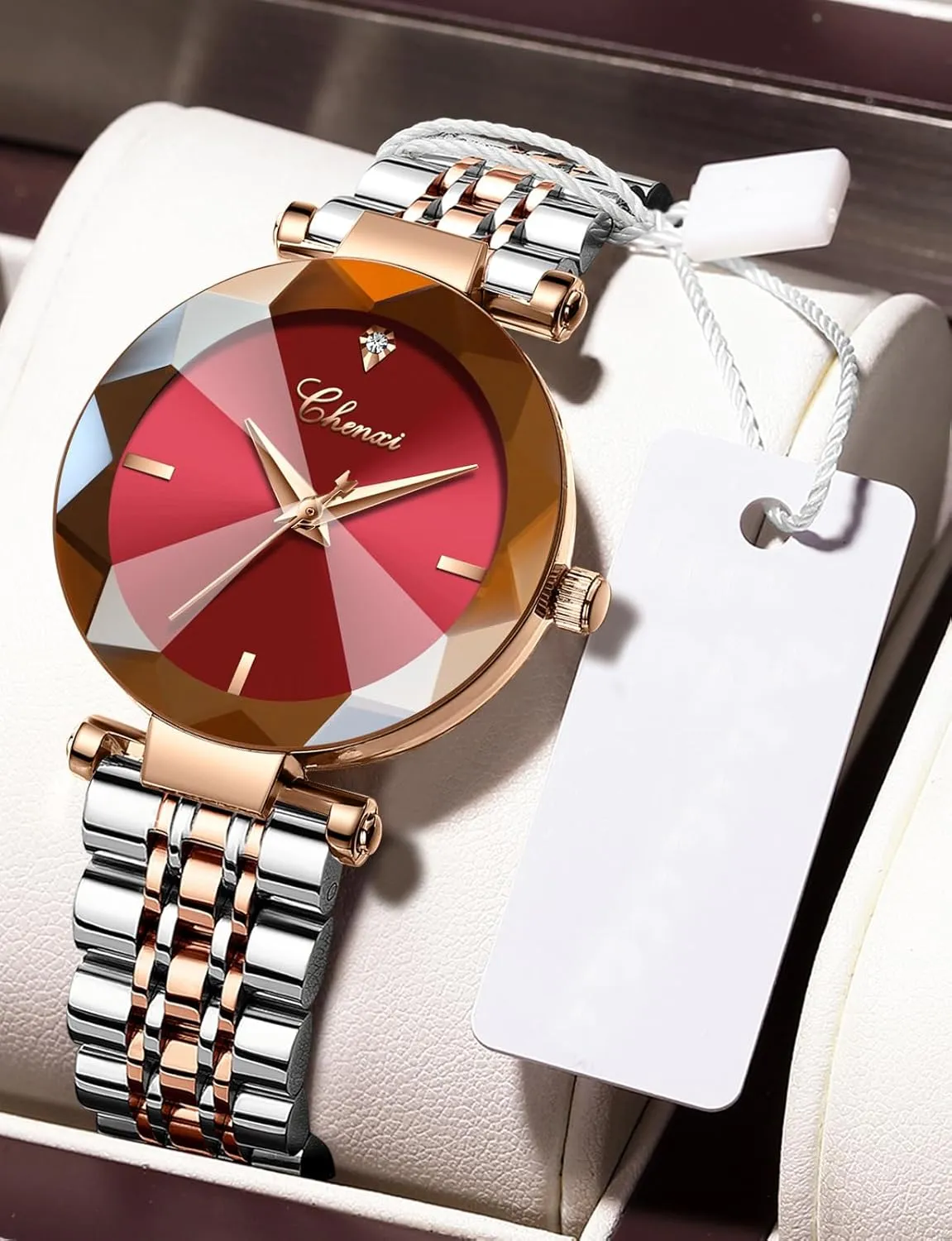 Female Watch Gosasa Women??s bead Watches Stainless Steel Two Tone Ladies Dress Casual Analog Quartz Waterproof 