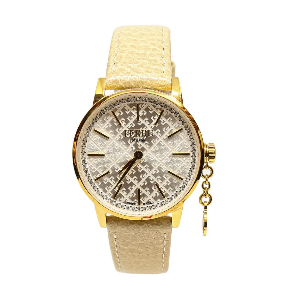 Ferre Milano Ladies Watch Gold Plated Case & Buckle