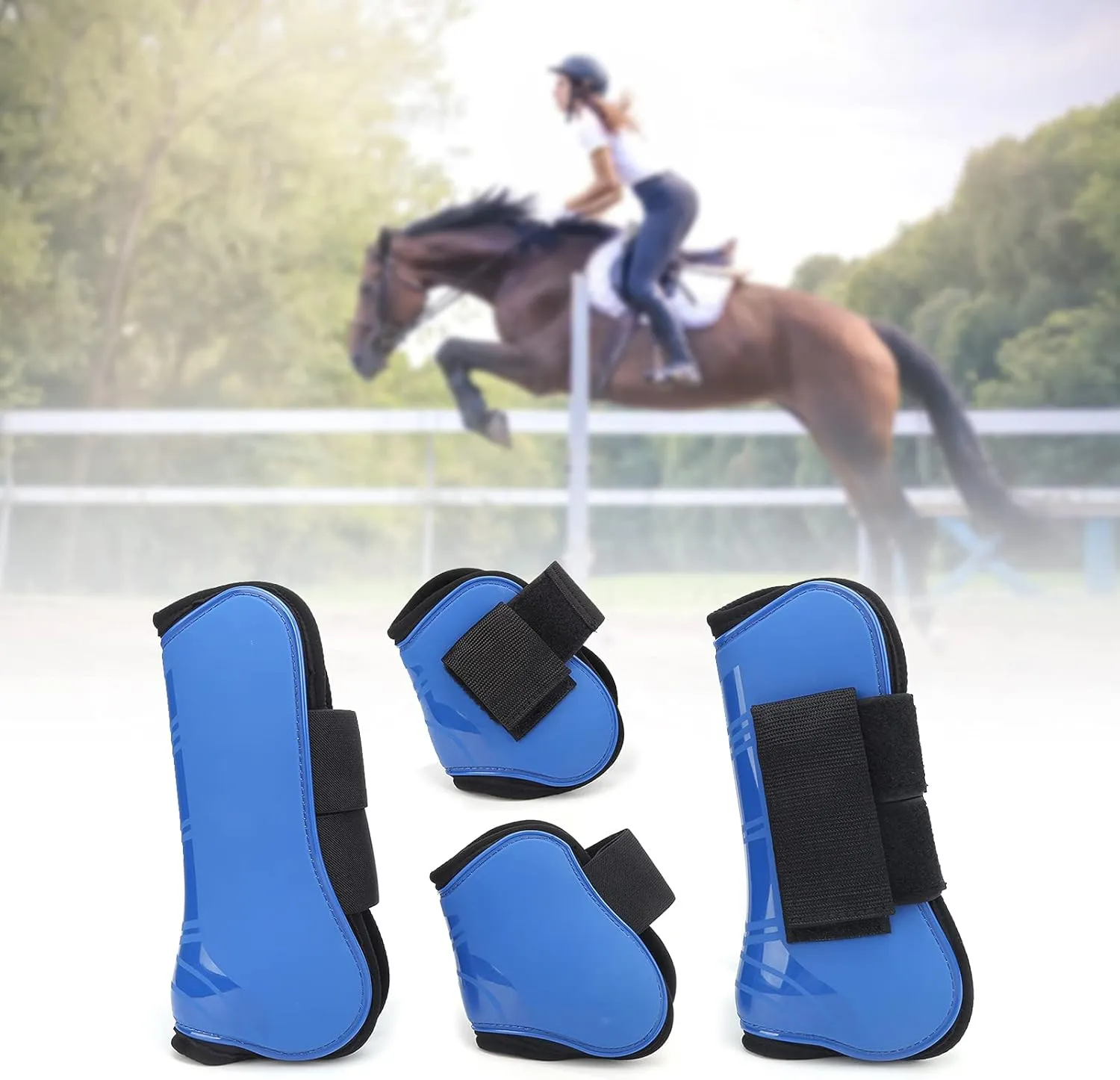 Fetlock Brace Guard Boots for Riding Shock Absorbing Maximum Protection Premium Horse Tendon Boots, Horse Support Boots, Horse observer attic newsworthy administer forbid tannin Leg Guard, Set of 4 PU Shell Tendon 