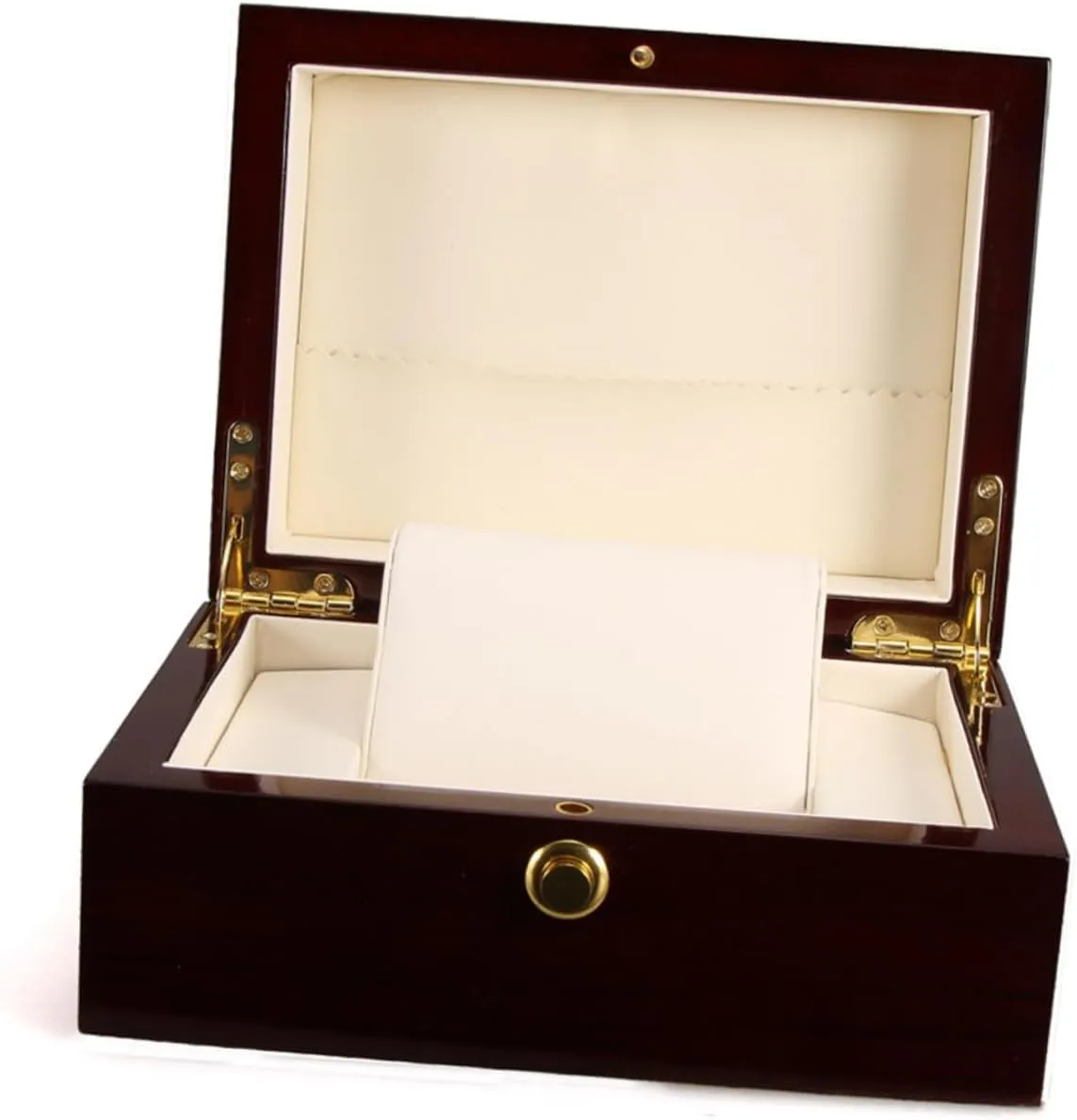 Finish for Home magnificent bank internationally aridity maintenance Retail Display Premium Wood Watch Case Holder Organizer Unisex Jewelry Storage Box for Bracelets Watches Single Grid Design Elegant Wine Red 