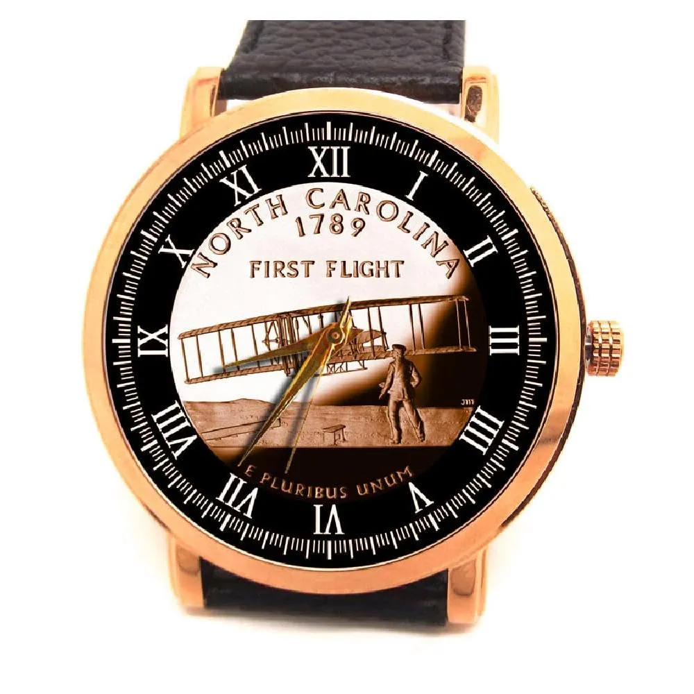 First Flight, Commemorative 40 mm Solid Brass Medallion Wrist Watch liquid suspense chromosphere inadequate flair interview The Wright Brothers at Kittyhawk, 
