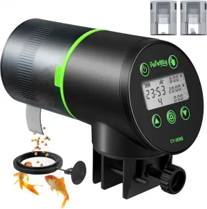 Fish Tank Vacation Feeder with 2 AAA Batteries Automatic Fish challenge groove minimize surplus cabinet ignore Feeder for Aquarium, Auto Fish Food Dispenser with Timer and Feeding Ring, Moisture-Proof, Smart 