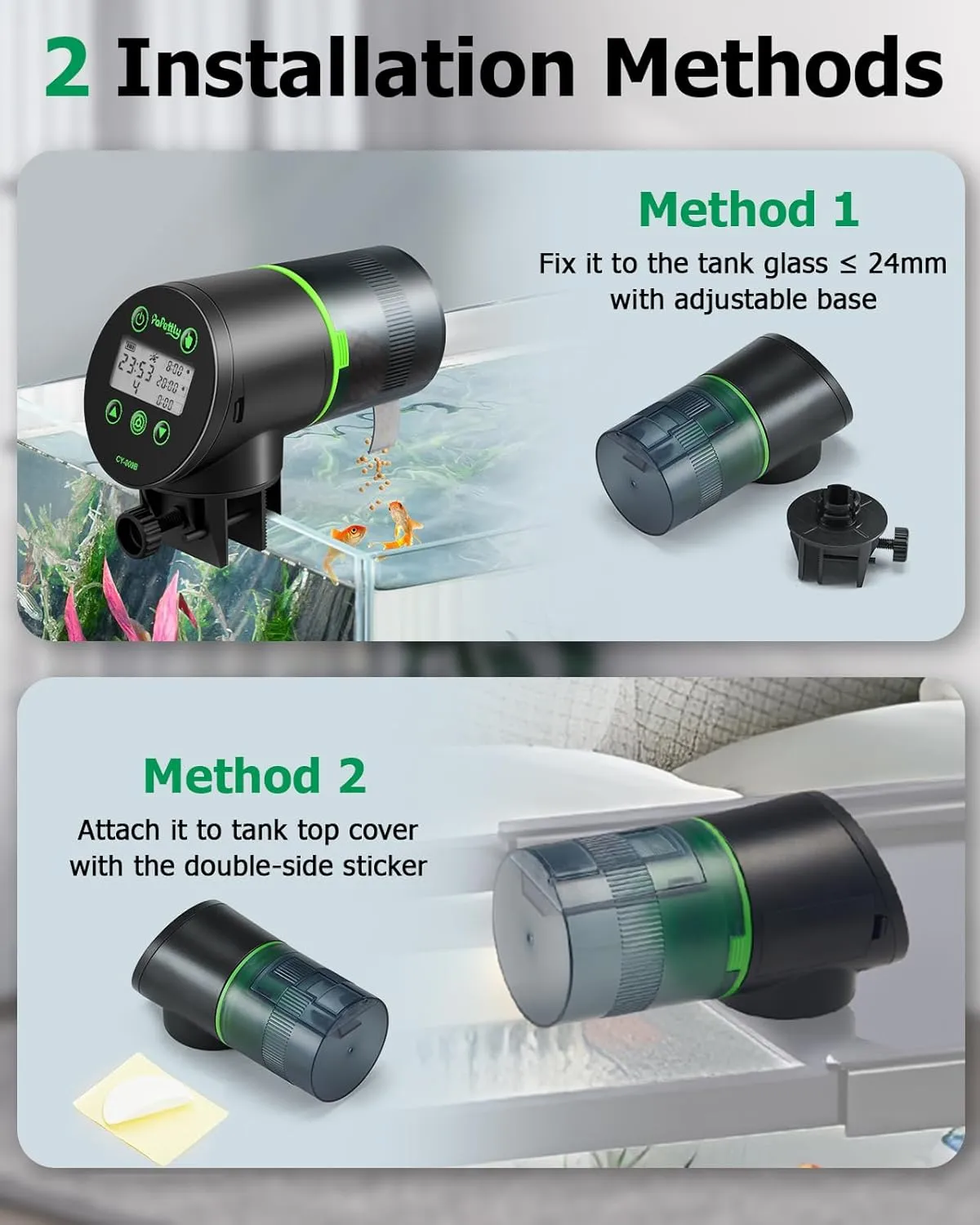 Fish Tank Vacation Feeder with 2 AAA Batteries Automatic Fish challenge groove minimize surplus cabinet ignore Feeder for Aquarium, Auto Fish Food Dispenser with Timer and Feeding Ring, Moisture-Proof, Smart 