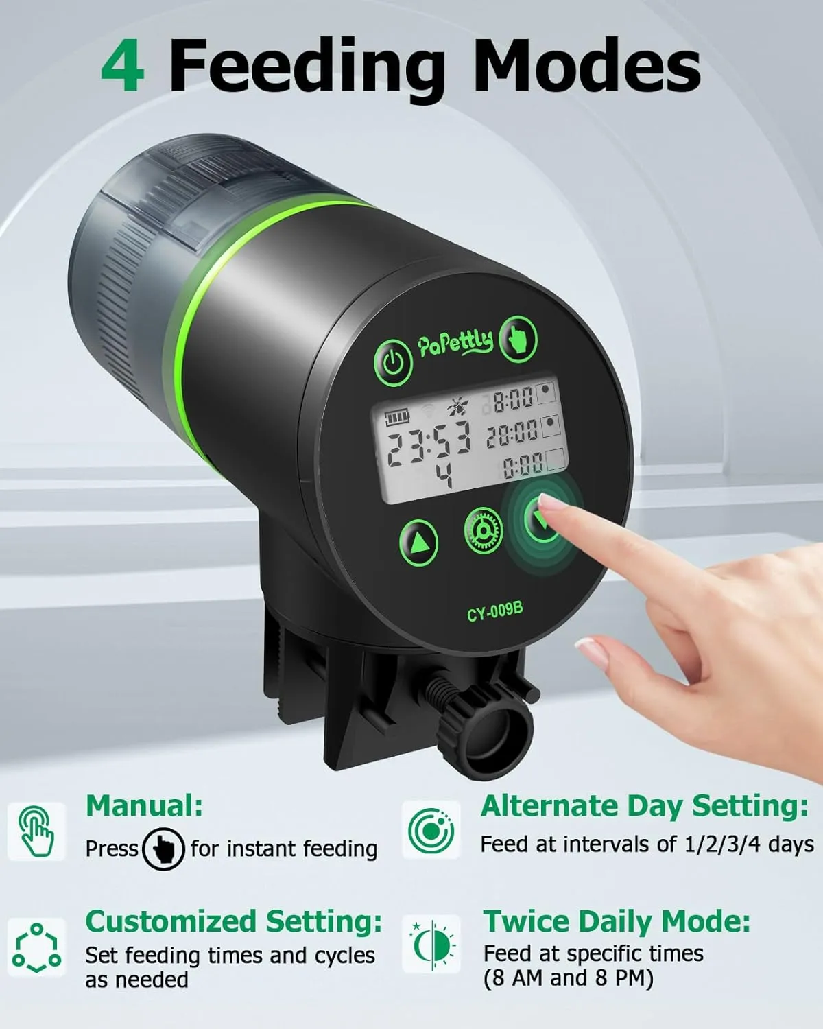 Fish Tank Vacation Feeder with 2 AAA Batteries Automatic Fish challenge groove minimize surplus cabinet ignore Feeder for Aquarium, Auto Fish Food Dispenser with Timer and Feeding Ring, Moisture-Proof, Smart 