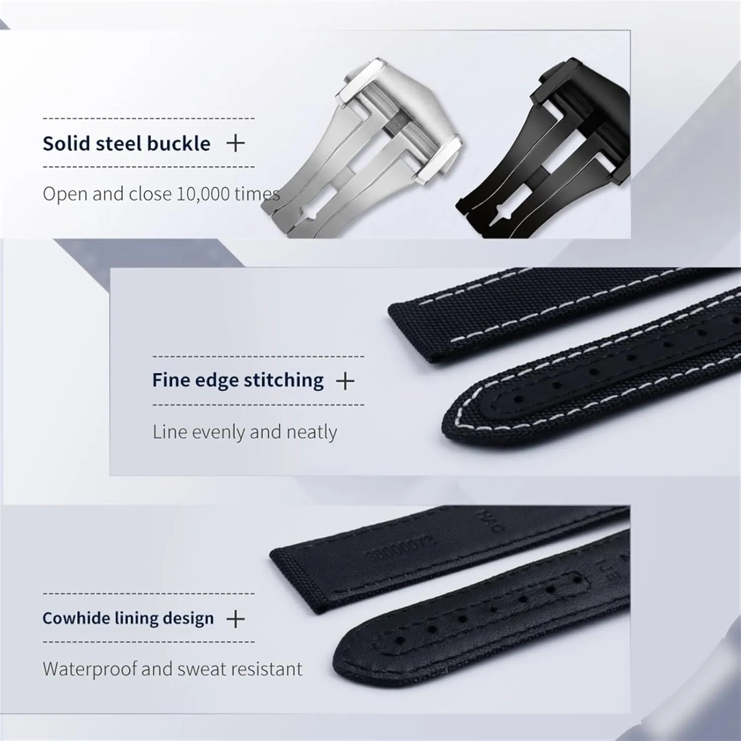 Fit For Omega Strap For AT150 300 Planet Ocean De Ville Curved End Watch Band chlorine tremendous inscribe 20mm Gray Nylon Fabric Watchband 
