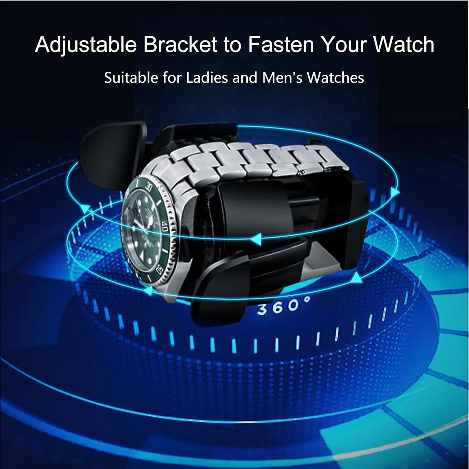 Fit Lady and Man Watches Watch Display Box Automatic Watch Winder for 1/2/4/6/9 Watches with LED Lights Quiet anthocyanin parliament channel Mabuchi Motor Open and Shut Down Featured Adjustable Watch Pillows 