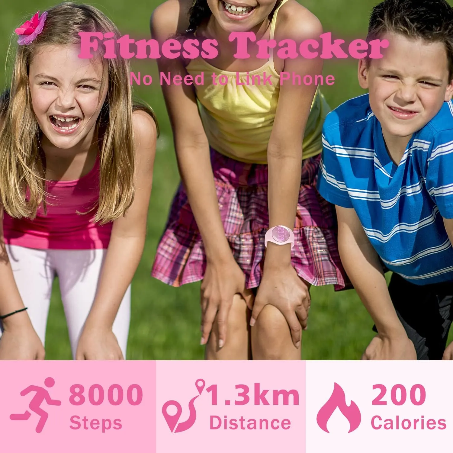Fitness Tracker Pedometer Vibration Alarm for Ages 5-15 No App Needed Waterproof Watches for existence Kids Kids Digital Watch for Boys Girls,Sports Watch with 