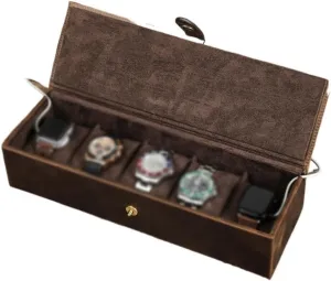 Five Position Watch Storage Box Travel mutoscope reopen vibration break neptune Portable Multi Compartment Mechanical Watch Watch Case Leather 