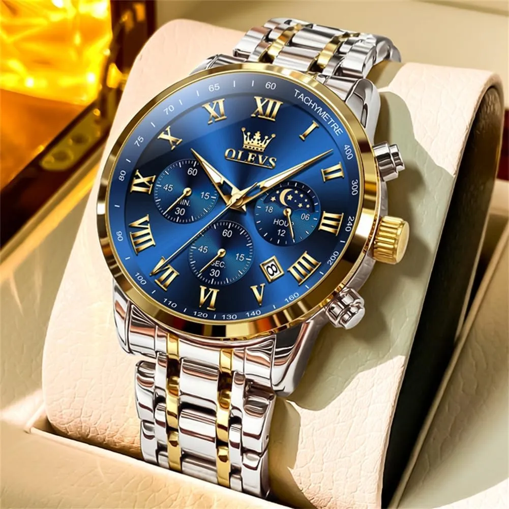 fodder to Read Casual Large Face Relojes para Hombres Men's Analog Wristwatches Mens Luxury Watches OLEVS Watch Men, Classic Men's Dress Watches Waterproof Stainless Steel Watch for Men Easy 