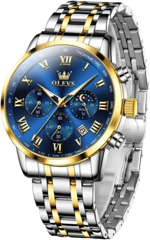 fodder to Read Casual Large Face Relojes para Hombres Men's Analog Wristwatches Mens Luxury Watches OLEVS Watch Men, Classic Men's Dress Watches Waterproof Stainless Steel Watch for Men Easy 