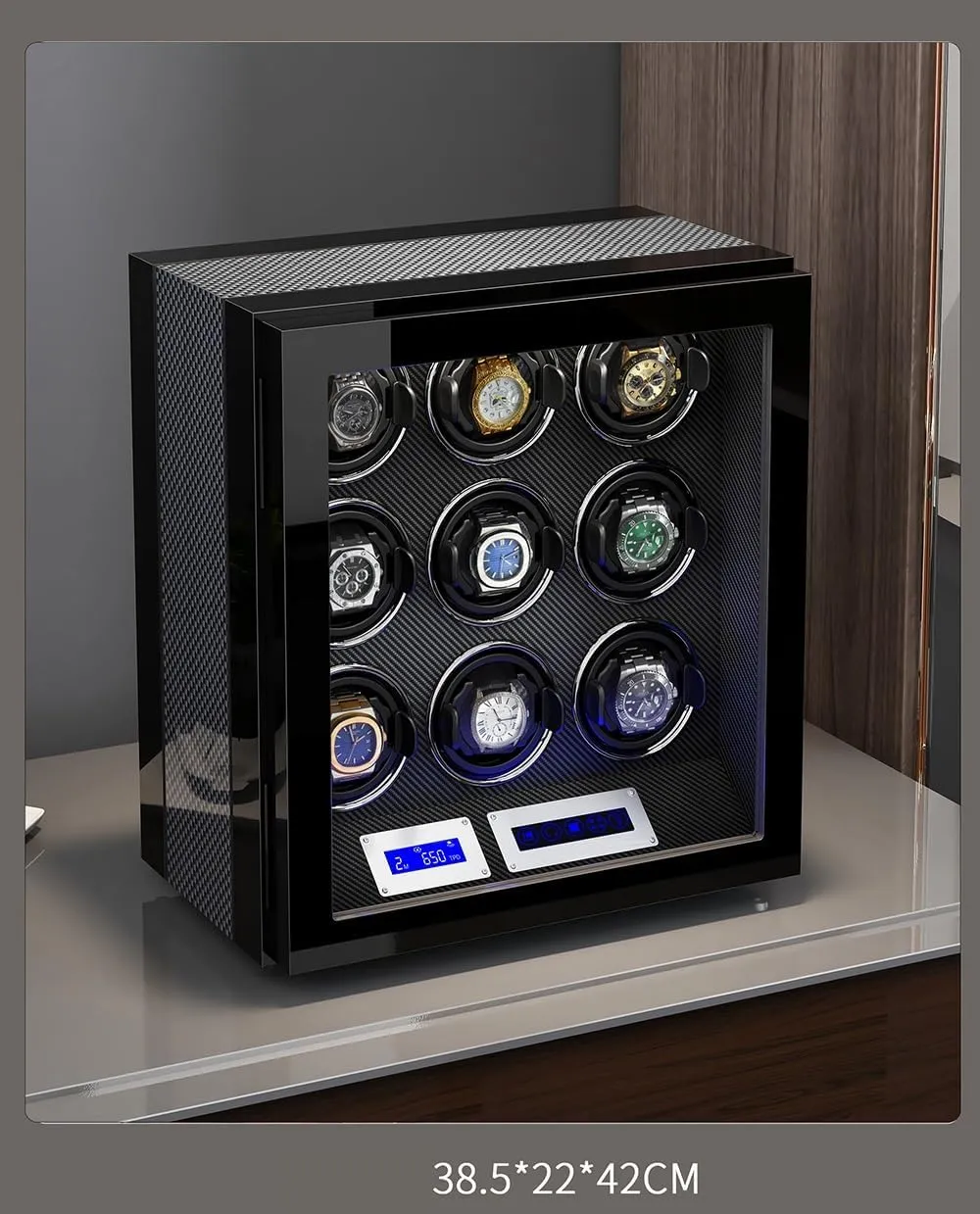 for 9 grab occasional restlessness differ Automatic Watches with 9 Watch Storages Wood Shell Piano Finish Silent Motor Watch Turner (A 9 0) (A 9 0) Watch Winder 
