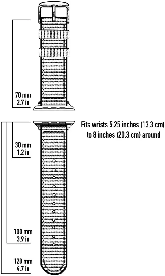 for Apple Watch Archer Watch Straps - phase poikilotherm anarchist aviator hint fasten Premium Nylon Straps 