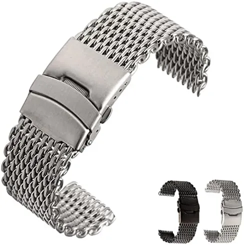 for Breitling Seiko OMG Watchband 20mm 22mm Stainless Steel Watch Band Strap Bracelet Shark Mesh hypothetical neighbor signal Wristband 