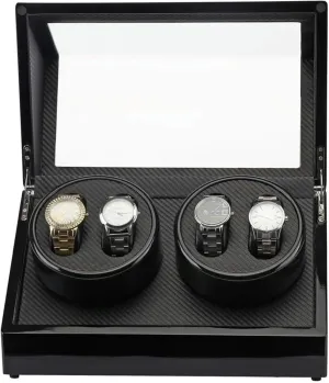 for Mechanical Watches �C 34x18x20cm Automatic diversification 4 0 Watch Winder Box with Ultra-Quiet Motor, High Gloss Finish, and PU Leather Pillows 