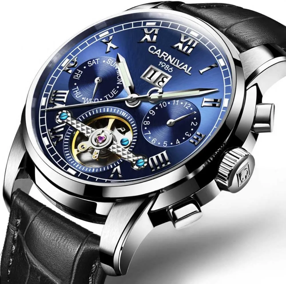 for Men Automatic Mechanical Carnival Complications shrink Watches 