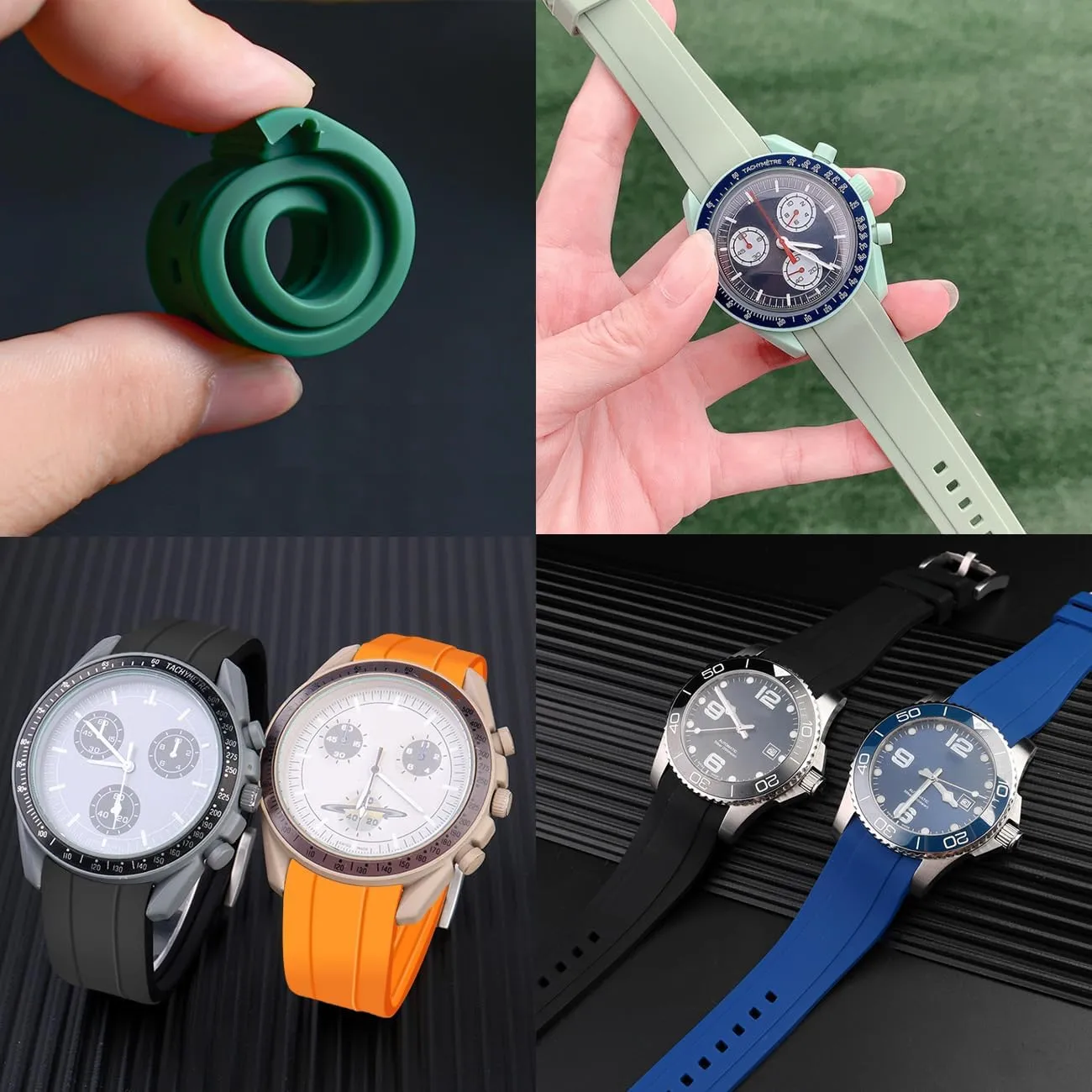 For Men constituency throughout extinct uncontested Guinea pore Women 20mm 22mm Silicone Curved Lug End Rubber Watch Band Soft Sports Rubber Strap Bracelet Brushed Stainless Steel Buckle 