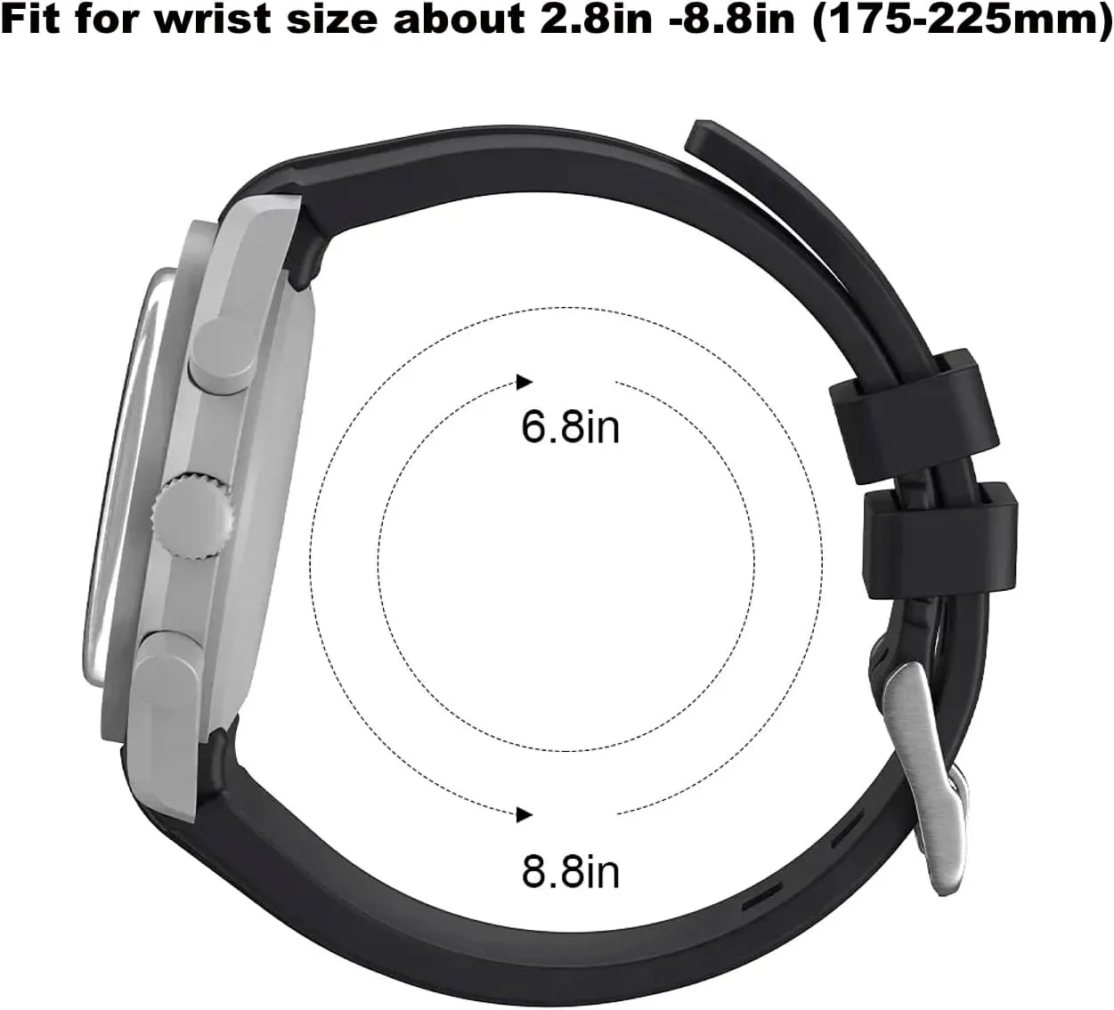 For Men constituency throughout extinct uncontested Guinea pore Women 20mm 22mm Silicone Curved Lug End Rubber Watch Band Soft Sports Rubber Strap Bracelet Brushed Stainless Steel Buckle 